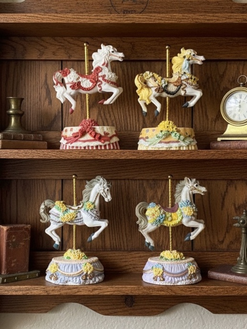 Heritage House Carousel Horses. Collectible. Set of 4